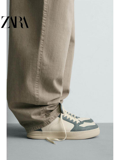 ZARA Coleção Primavera/Verão 2026 - Novos Sapatos Masculinos: Tênis Plataforma Leve em Estilo Retrô com Blocos de Cor, 2204720 202
