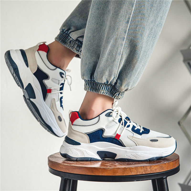 Sapatos masculinos populares famosos na internet, sapatos desportivos Spring A-Gump, sapatos de pai estilo Hong Kong para jovens masculinos, INS modernos e versáteis antiderrapantes