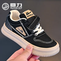 Sapatos vermelhos versáteis de lona, sapatos infantis Warrior, sapatos casuais masculinos e femininos, ténis baixos novos de outono, sapatos infantis de ensino médio a grande