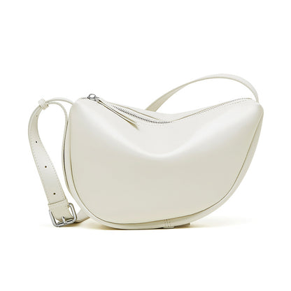 Malas femininas 2026 nova mala de mulher em pele genuína, bolsa para bolinhos, mala preguiçosa em forma de lua crescente, mala cruzada de ombro simples de grande capacidade