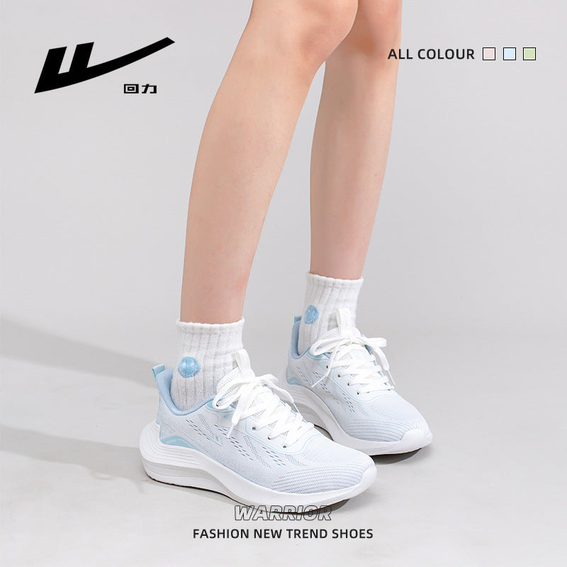 Sapatilhas simples de rede leve e respirável, sapatilhas desportivas femininas Glacier Blue Warrior, vitalidade ao ar livre, sapatilhas casuais leves com sola macia diária