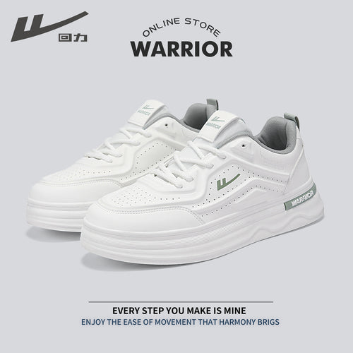 Os novos sapatos brancos da Warrior's, ténis versáteis de sola grossa e tendência primaveril, sapatos masculinos de alta estética, sapatos casuais de moda para deslocações