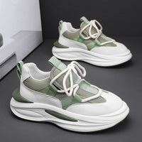 Sapatos masculinos de verão, novos sapatos de tecido para guarda-chuvas respiráveis, ténis de sola grossa e modernos e versáteis ao estilo coreano, sapatos casuais de pai