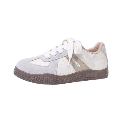 Saltos altos com dopamina guerreiro, sapatos casuais versáteis com atacadores, solas macias que não cansam os pés, sapatos de treino alemães femininos, sapatos planos coreanos