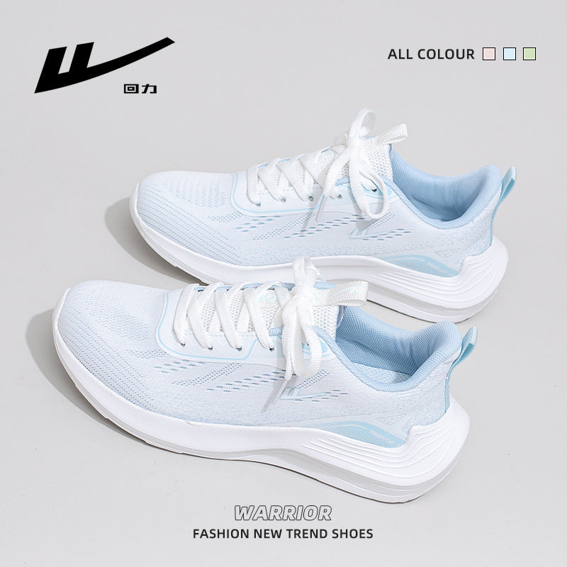 Sapatilhas simples de rede leve e respirável, sapatilhas desportivas femininas Glacier Blue Warrior, vitalidade ao ar livre, sapatilhas casuais leves com sola macia diária