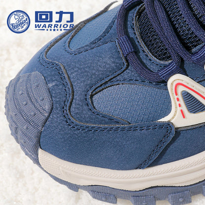 Sapatos de sola grossa às riscas azul guerreiro, sapatos novos de algodão quente para o inverno, sapatos casuais para rapazes e homens médios e grandes, adesivo frio de sola leve