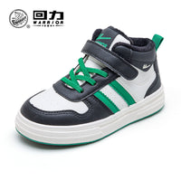 Sapatos roxos de lã alta, forrados a polar, sapatos infantis Warrior, sapatos de algodão para raparigas, sapatos casuais às riscas com sola grossa, sapatos novos para homem