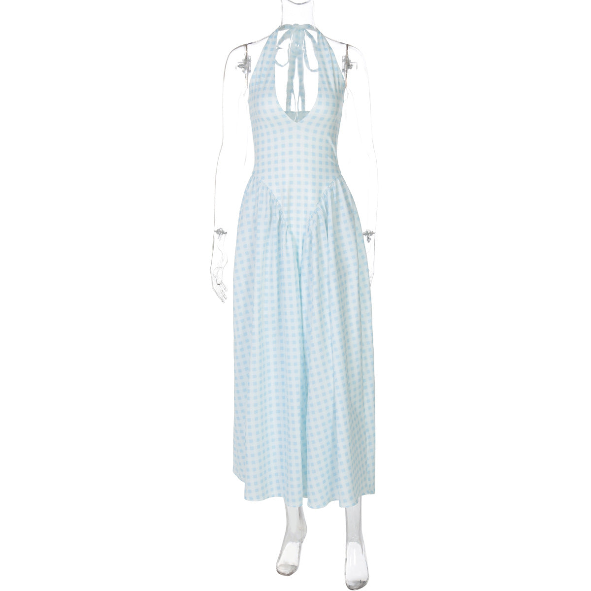 Vestido elegante e elegante para mulheres, vestido bestseller cross-fronteiriço da Amazon, de cor sólida, sexy com decote oco oco em V profundo