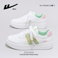 Sapatos estrela da moda com blocos de cor Warrior, ténis modernos da primavera, sapatos casuais versáteis em pele e respiráveis, sapatos femininos