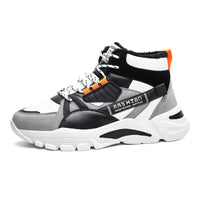 Sapatos altos de inverno, sapatos masculinos com forro de polar da moda ao estilo coreano, sapatos de pai quentes, sapatos de algodão masculino, ténis desportivos casuais masculinos