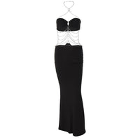 Europa e América 2026 Verão 2026 Corrente Metálica Quente Alta com Gola Halter Peito Vestido Oco Comércio Exterior Comércio Exterior Amazon Wholesale Mulheres