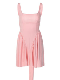 Verão transfronteiriço europeu e americano, novo vestido curto feminino feminino com alças sem costas, sexy de cor sólida e alças sem costas