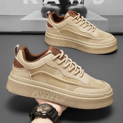 Sapatos masculinos de verão, sapatos brancos novos e respiráveis, ténis desportivos casuais versáteis de sola grossa e na moda para estudantes, sapatos modernos