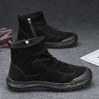 Novas botas Martin de outono com fecho lateral 2024 para homem, sapatos vintage britânicos Chelsea high-top masculino