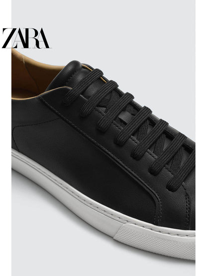 ZARA 2026 Primavera/Verão Novos Sapatos Masculinos Tênis Básico Simples com Cadarço e Bico Redondo Leve 2200720 800