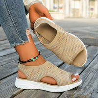 25 Summer New Foreign Trade Plus Size Cross-fronteriço Moda Europeia e Americana Sandálias Flyknit Amazon Flyknit Outside-Fishmouth