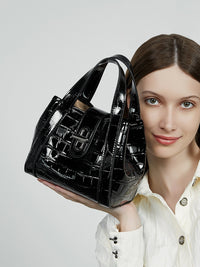 Malas femininas best-sellers, malas de pele genuína femininas, malas bandoleiras de deslocação, luxo leve com estampado de crocodilo, sacos tote de cesta de supermercado de luxo de luxo e de nicho