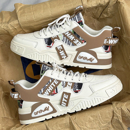 Novos sapatos desportivos casuais casuais e versáteis para estudantes masculinos de verão 2024, sapatos brancos respiráveis que aumentam a altura, sapatos modernos