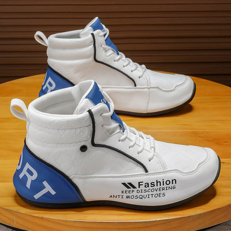 Sapatos de homem: confortáveis e versáteis para o outono, sapatos desportivos casuais da moda, sapatos altos antiderrapantes e resistentes ao desgaste, botas Martin de sola grossa que aumentam a altura para homens