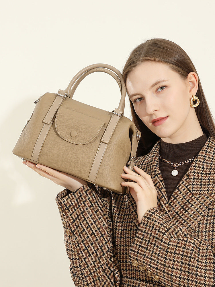 Malas de mão: Novas malas femininas em pele genuína, malas transfronteiriças em pele genuína, malas de ombro de moda versáteis, malas cross-body, malas de deslocação