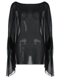 Novo top de estilo urbano transfronteiriço europeu e americano, camisola translúcida e versátil sexy para mulheres, capa de chiffon plus size