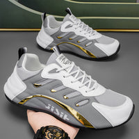 Novos sapatos desportivos casuais masculinos para o Verão 2025, Sapatilhas de Rede Respiráveis da moda, Sapatilhas de corrida versáteis com sola macia e sola fechada