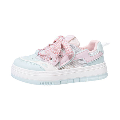 Sapatos casuais com malha verde Warrior matcha, respiráveis, sapatos femininos estilosos estilo Chanel, ténis estudantis de sola grossa para o exterior