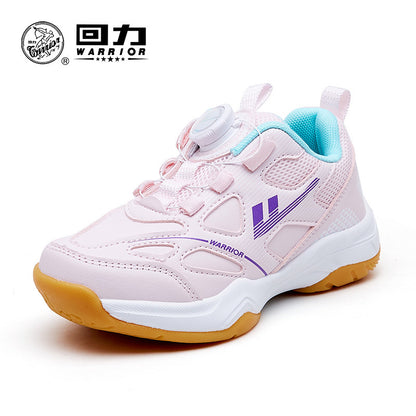 Ténis de couro e cor-de-rosa, sapatos de botão para rapazes e raparigas do outono, sapatos infantis Warrior, sapatos casuais leves para idades dos 6 aos 14 anos