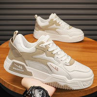 Sapatos americanos populares de estudante estilo Warrior Collegiate, sapatos de sola grossa e respiráveis e confortáveis, sapatos de negócios masculinos de deslocamento com blocos de cor