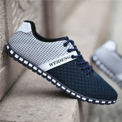 Sapatos de malha de verão para homens, sapatos preguiçosos respiráveis, sapatos de malha com sola macia para homem de verão, sapatos casuais masculinos, sapatos antigos de tecido de Pequim