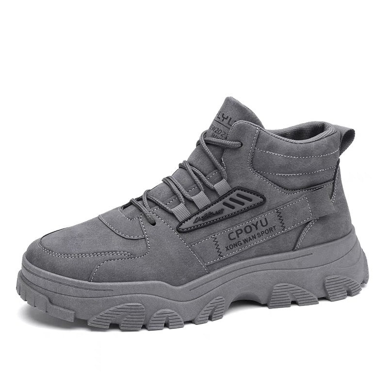 Botas Martin masculinas de primavera, calçado desportivo de cano alto e casual para homem, impermeáveis, antiderrapantes, de trabalho, de proteção para o trabalho, botas de caminhada para exterior