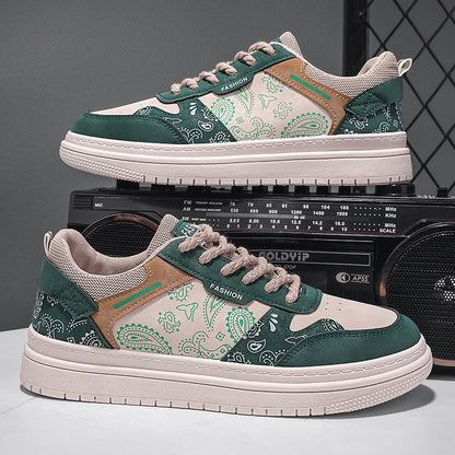 Transmissão em direto Sapatos de Homem 2024 Novos Sapatos de Flor de Caju, Sapatos Modernos de Masculino, Ténis Desportivos de Tela de Primavera De Topo Baixo e Versáteis da Moda