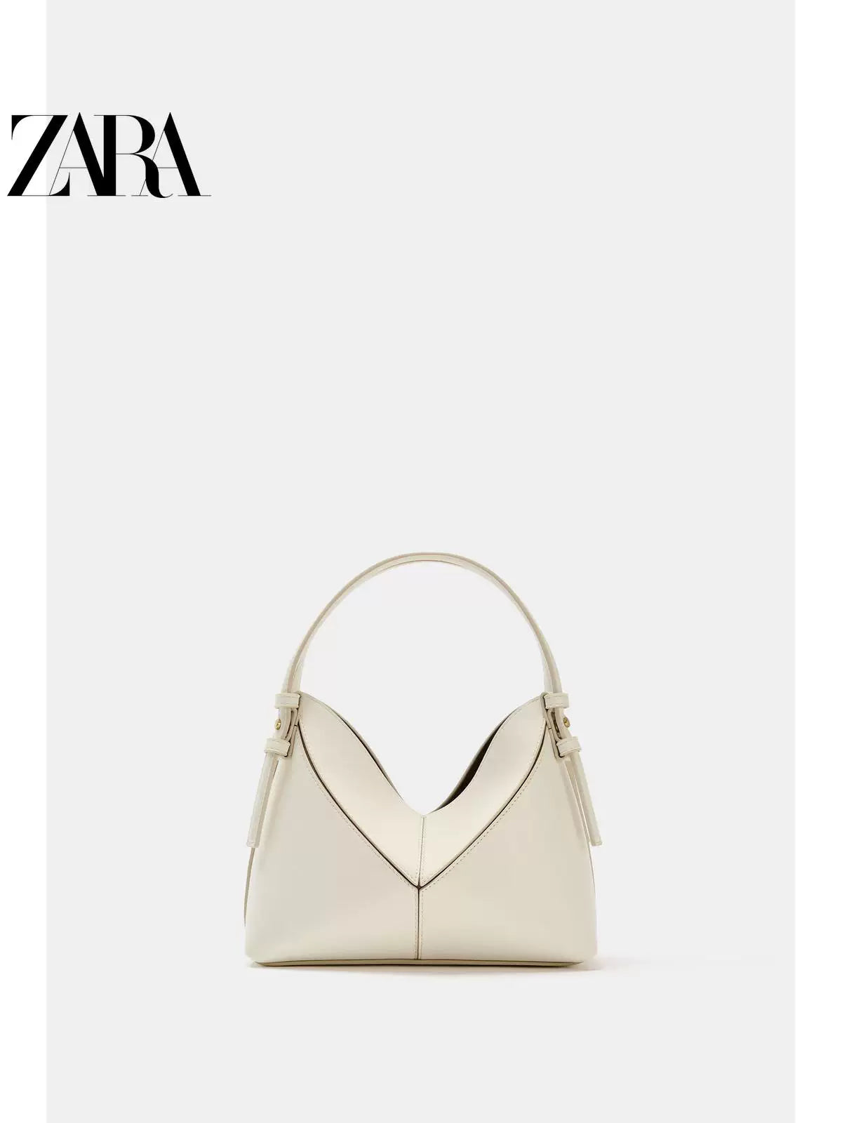 Bolsa feminina ZARA, lançamento da coleção verão 2026, com detalhes em costura, modelo mini com cordão e opção de bolsa transversal, código 6107810 719
