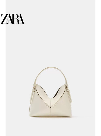 Bolsa feminina ZARA, lançamento da coleção verão 2026, com detalhes em costura, modelo mini com cordão e opção de bolsa transversal, código 6107810 719
