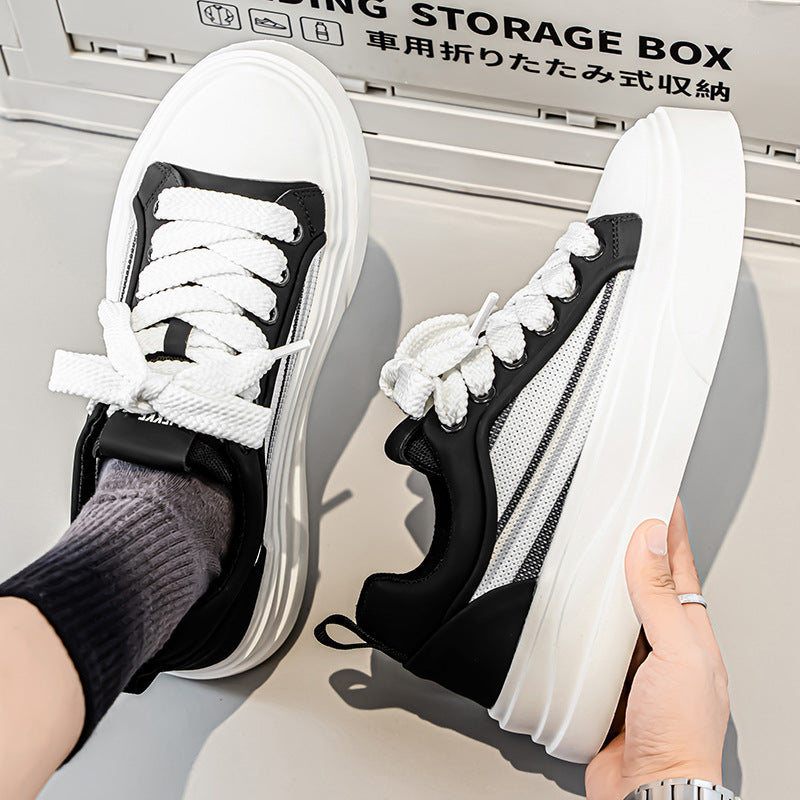 Sapatos originais masculinos de nicho, novos ténis casuais de sola grossa respiráveis para o verão 2025, calçado de moda juvenil para desportivo masculino e na moda