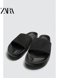 Sandálias masculinas ZARA Primavera/Verão 2026, de secagem rápida, em malha, cor sólida, para banheiro (código: 2720720 800)