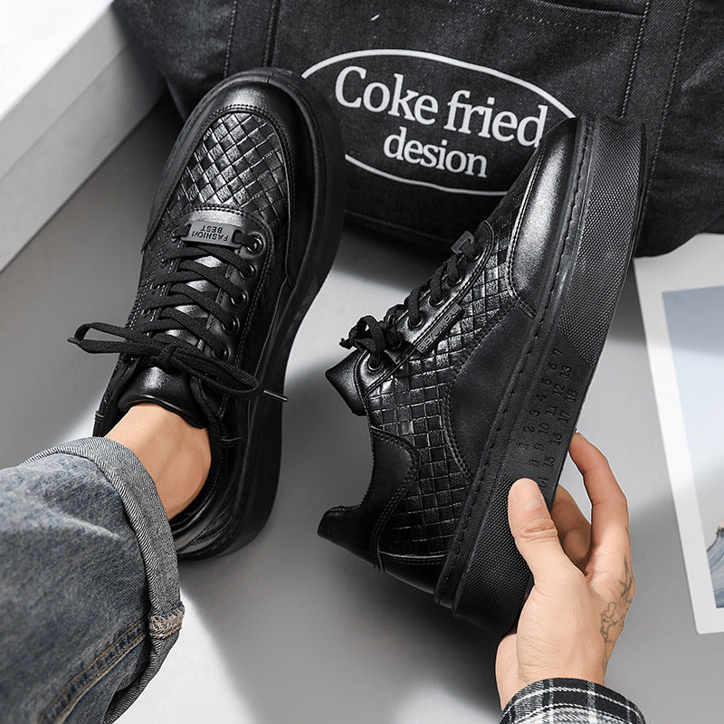 Novos Sapatos Masculinos de Outono 2025: Ténis Brancos Desportivos Casuais Desportivos Casuais que Aumentam a Altura, Sapatos de Snowboard Masculinos Modernos e Versáteis