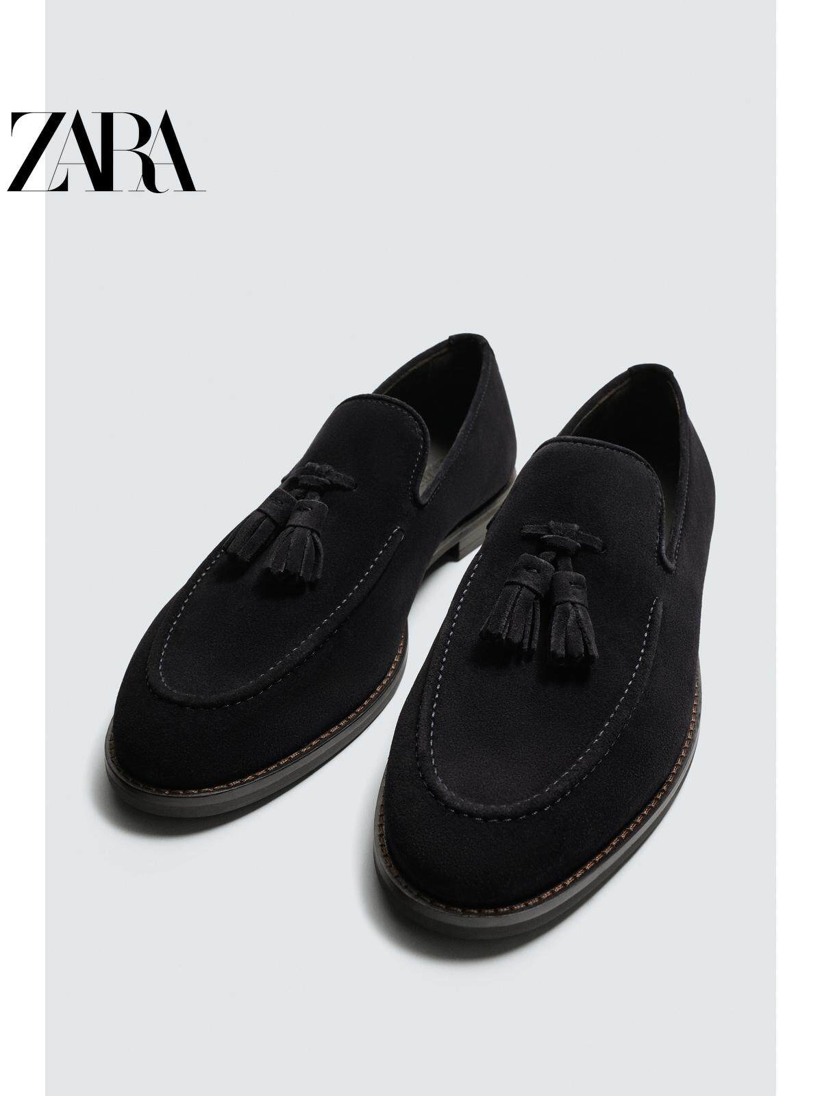 ZARA Coleção Primavera/Verão 2026 Sapatos Masculinos: Sapatos náuticos de camurça com detalhe de borla, Item 2630720 (400 RMB)