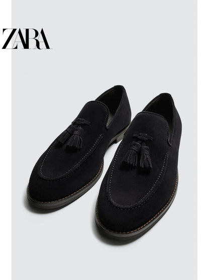 ZARA Coleção Primavera/Verão 2026 Sapatos Masculinos: Sapatos náuticos de camurça com detalhe de borla, Item 2630720 (400 RMB)