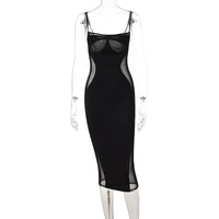 Estilo Europeu e Americano 2026 Verão 2026 Quente Novo Retalho de Retalhos Suporte Sólido Peito Vestido Slim Fit Exportação Roupa Feminina por Grosso