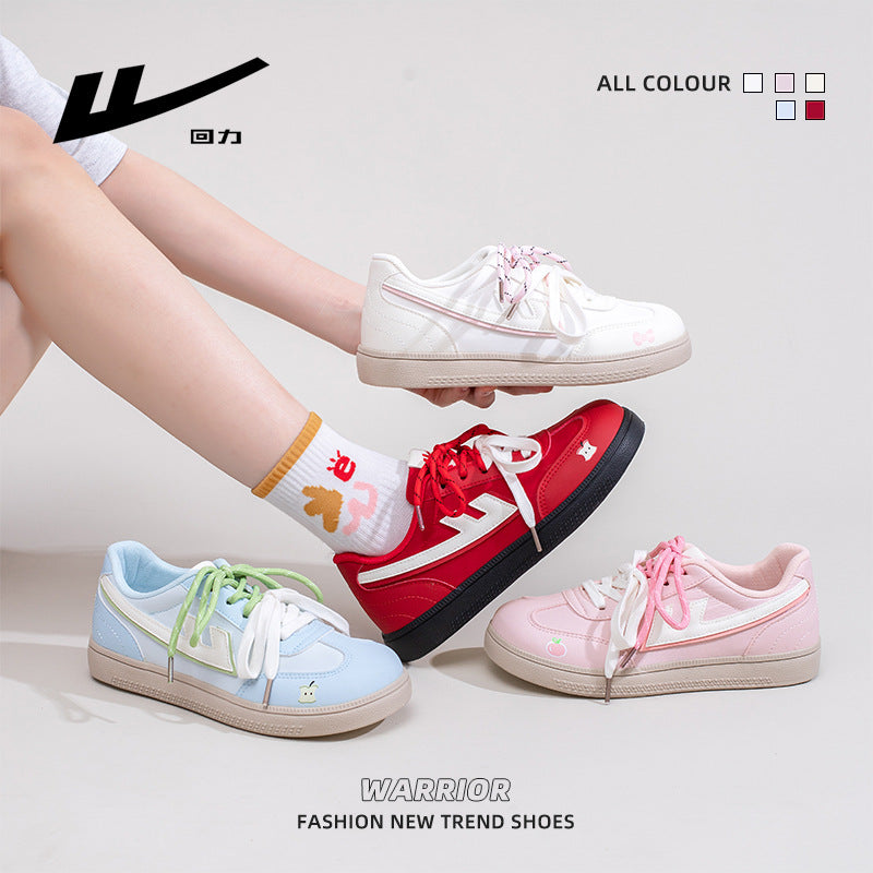 Ténis Warrior low-top enérgicos e giros, design de alto valor, sapatos de treino moral versáteis, chinelos de mulher com blocos de cor na moda