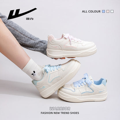 Sapatos plataforma versáteis e elegantes da Warrior, calçados femininos elegantes com blocos de cor, sapatos casuais confortáveis ao estilo coreano de alto valor estético