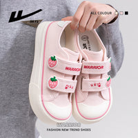 Ténis Warrior Velcro de sola grossa, sapatos juvenis, energéticos, confortáveis, de estudante, fofos e favorecedores, pequenos sapatos de cabeça grande cor-de-rosa morango para mulheres