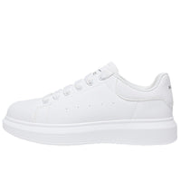Ténis brancos Warrior transpiráveis em unissex com sola grossa, sapatos casuais confortáveis e confortáveis, estilo universitário, sapatos simples leves e modernos por grosso
