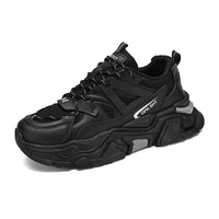 Sapatos masculinos populares famosos na internet, ténis de rede juvenil de verão, sapatos de pai Black Warrior para corrida na moda, aumento de altura