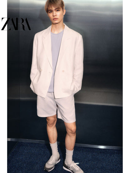 ZARA Coleção Primavera/Verão 2026 - Novos Sapatos Masculinos: Tênis Leves de Camurça com Cadarço - 2390720 802