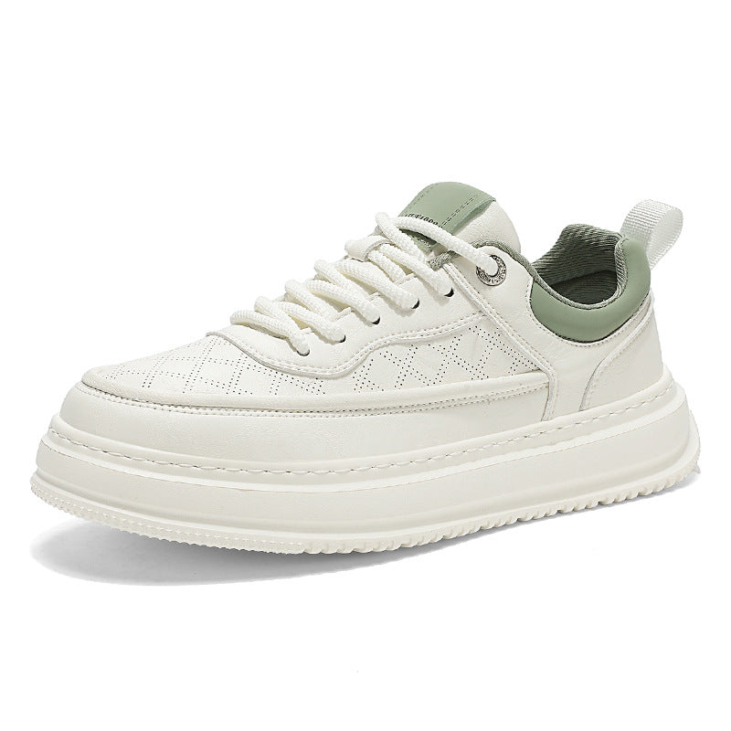 Sapatos de homem: sapatos brancos leves e de sola macia de primavera/verão, sapatos casuais de homem, sapatos de tábua versáteis de sola grossa, sapatos modernos de homem