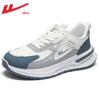 Ténis masculinos Warrior, novos ténis de pai de sola grossa para homem 2026, ténis de corrida em pele impermeável de outono e resistente à sujidade