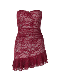 Vestido de rua, estilo street, atravessado transfronteiriço da Amazon, de renda, ajustado, ajustado e com folhos, com folhos e alças, dropshipping