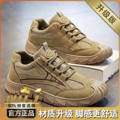 Sapatos de proteção ao parto, sapatos de homem, novos sapatos respiráveis de mola respiráveis para trabalho de trabalho, sapatos desportivos antiderrapantes e resistentes ao desgaste, sapatos de trabalho casuais, sapatos de caminhada